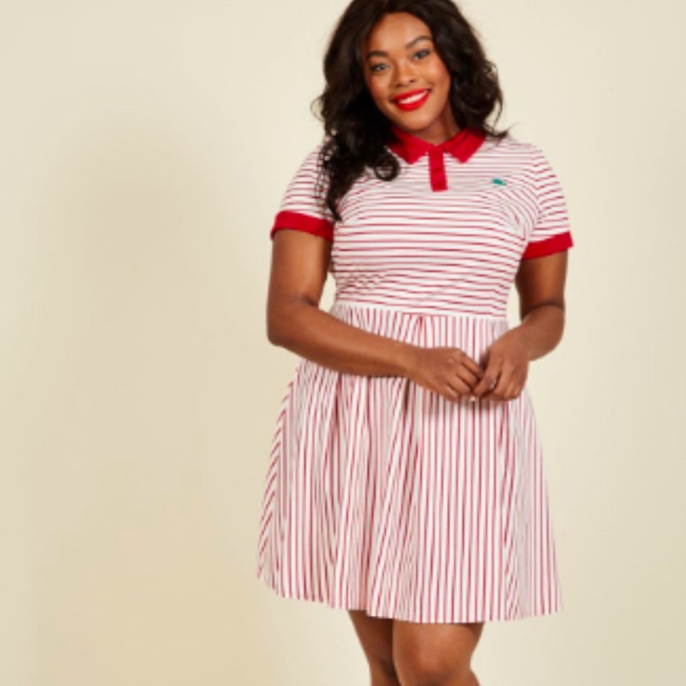 😍 ModCloth Preppy Red & White Stripe Dress